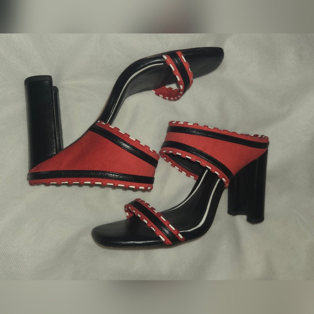 Antonio Melani Red and Black Women's Sandals - Picture 6 of 8